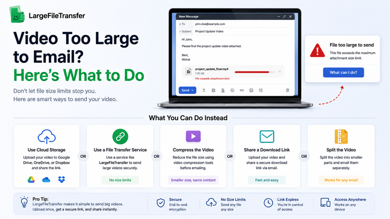 how to email a video that is too large