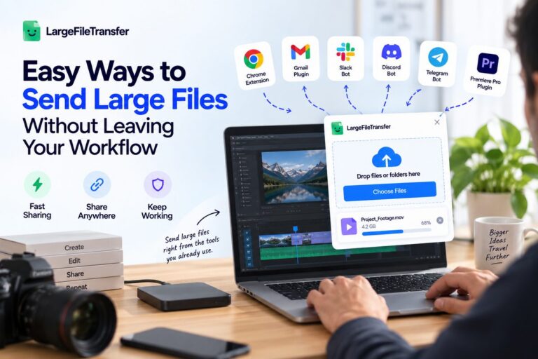 Send large files without leaving your workflow