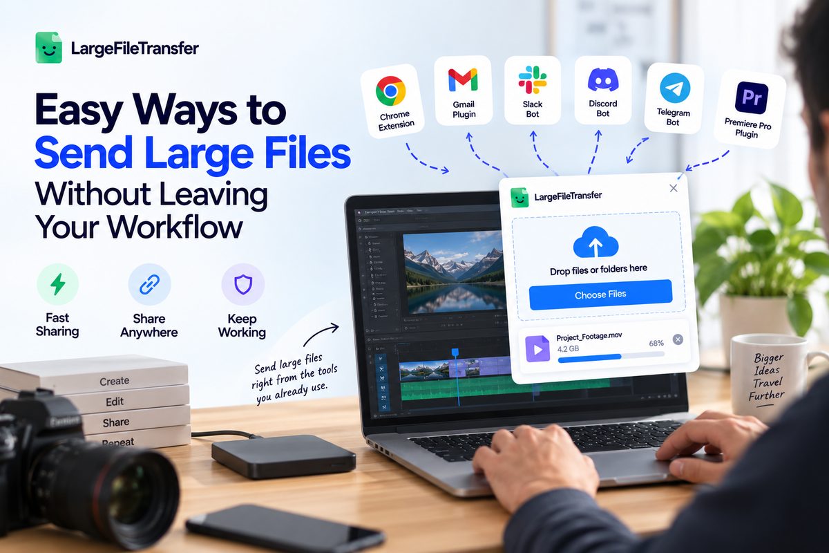 Send large files without leaving your workflow
