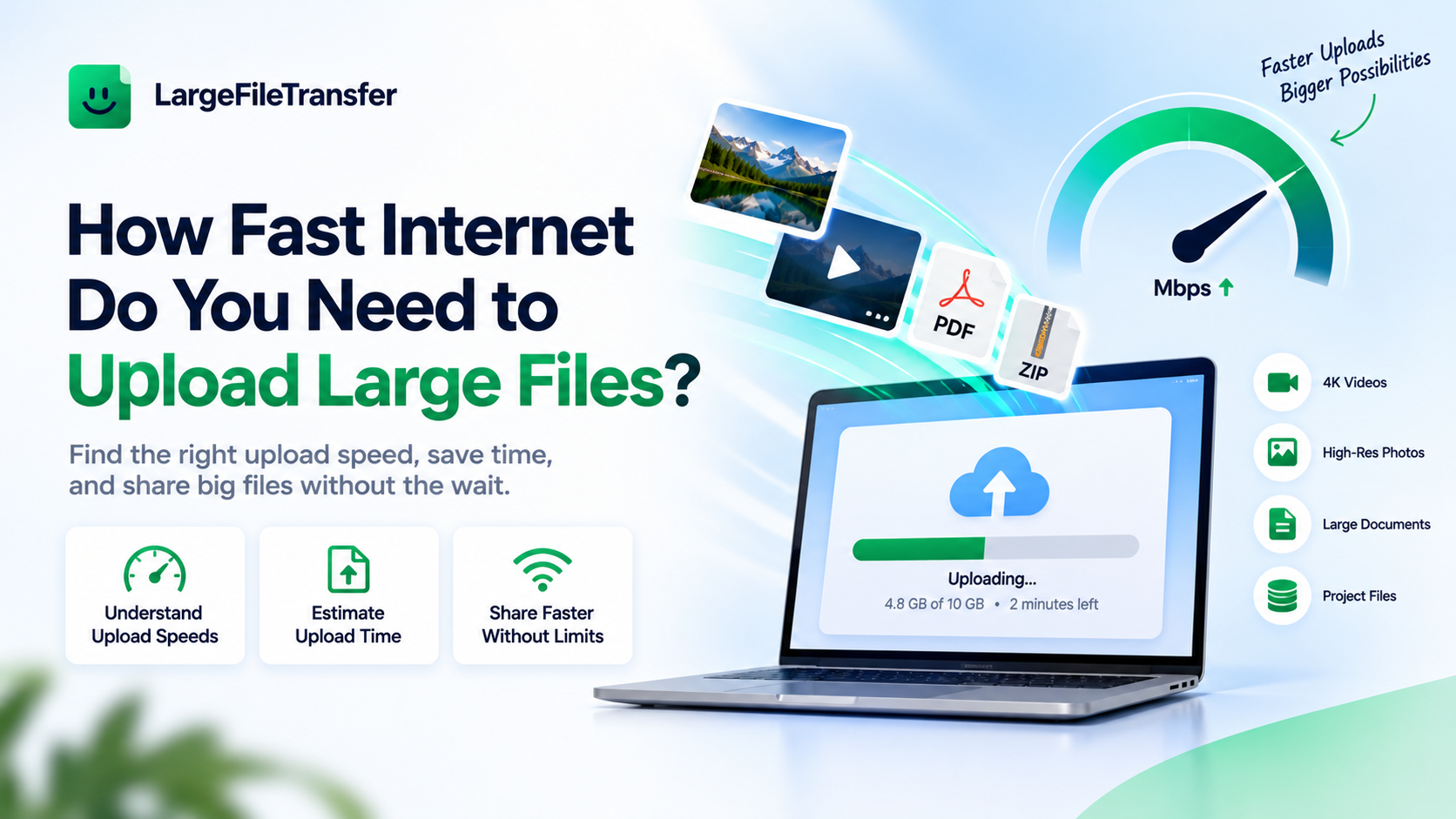 internet speed for uploading large files