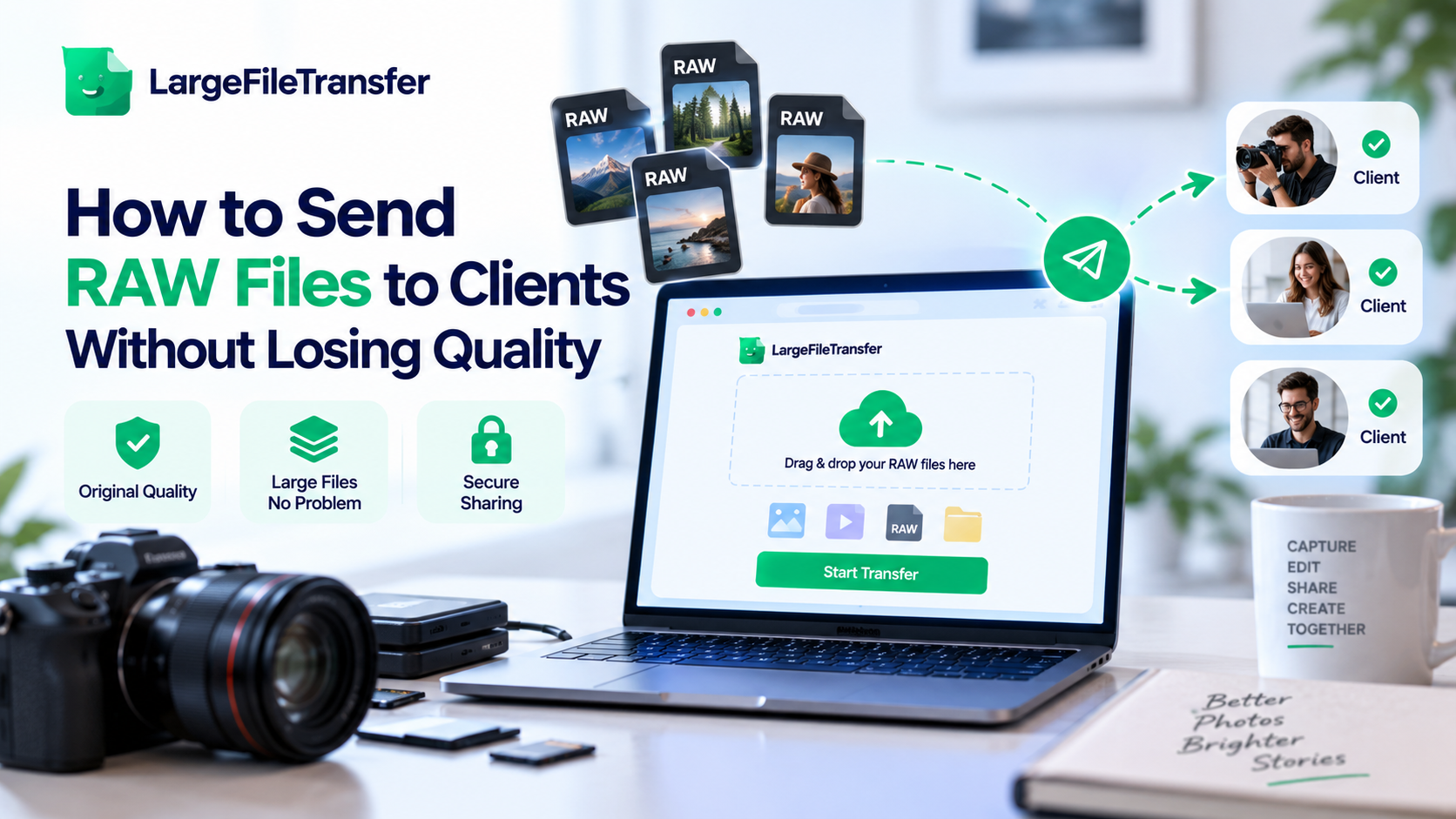 send RAW photos to clients
