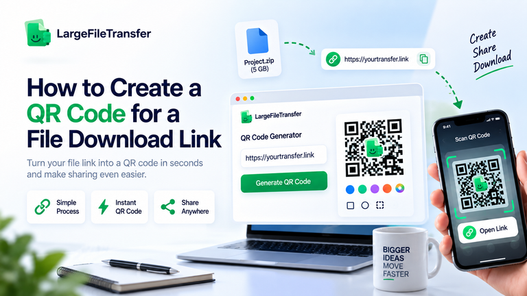 create QR code for file download link