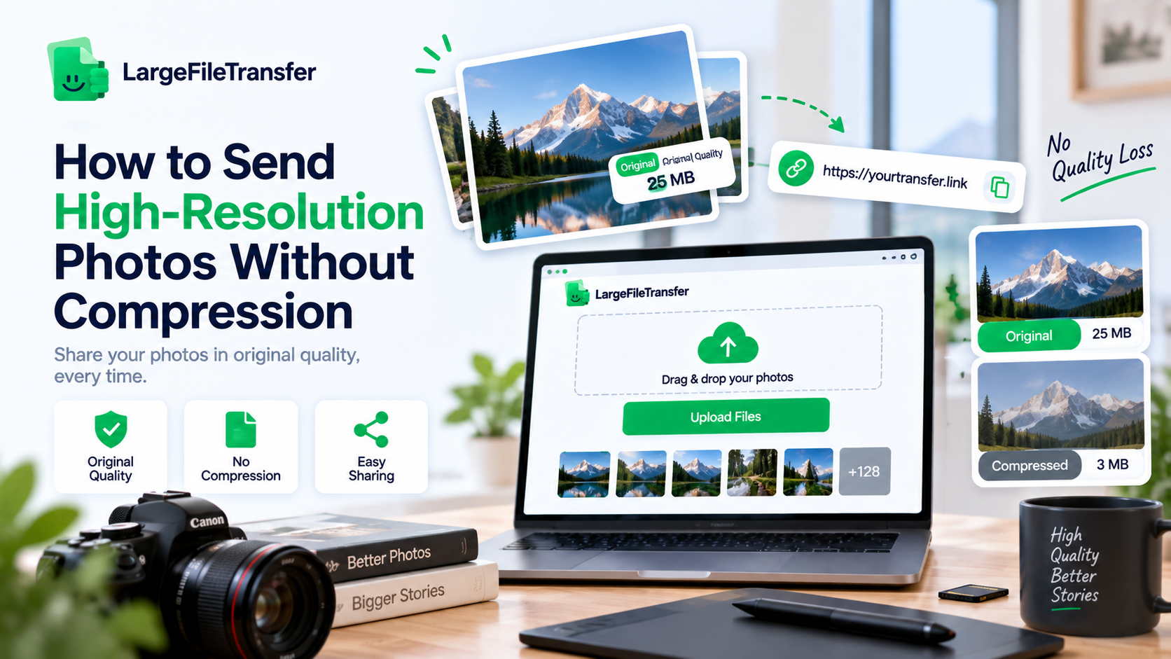 send high resolution photos without compression