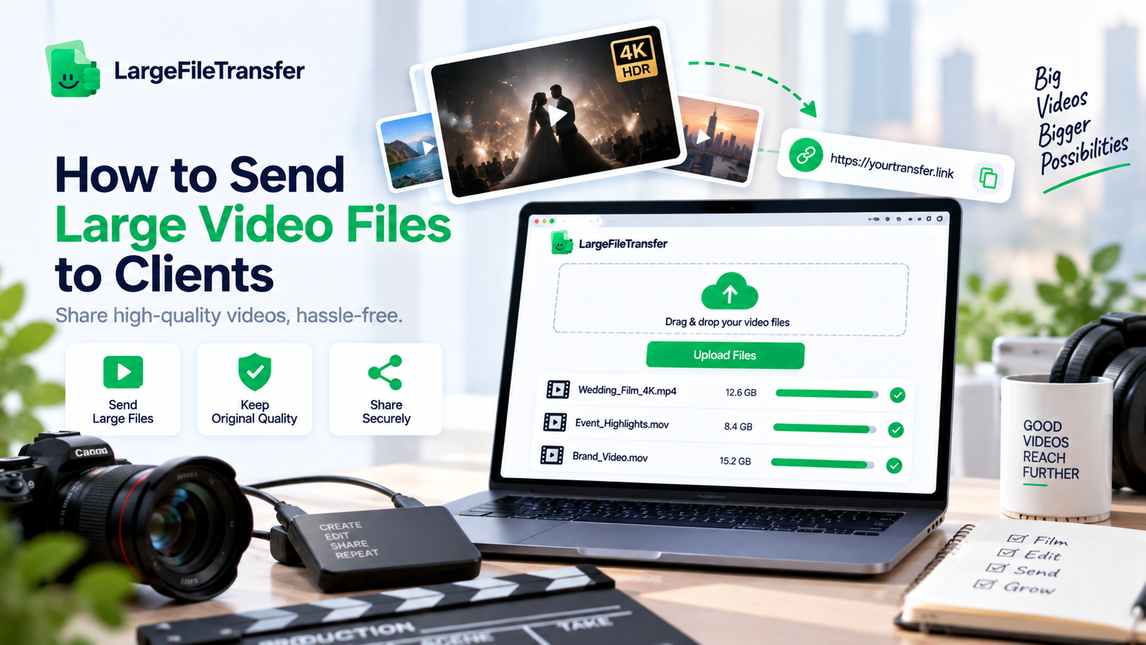 send large video files to clients