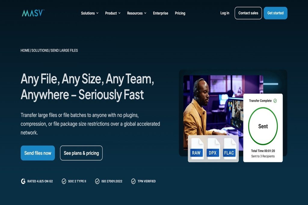 MASV for large media file transfers