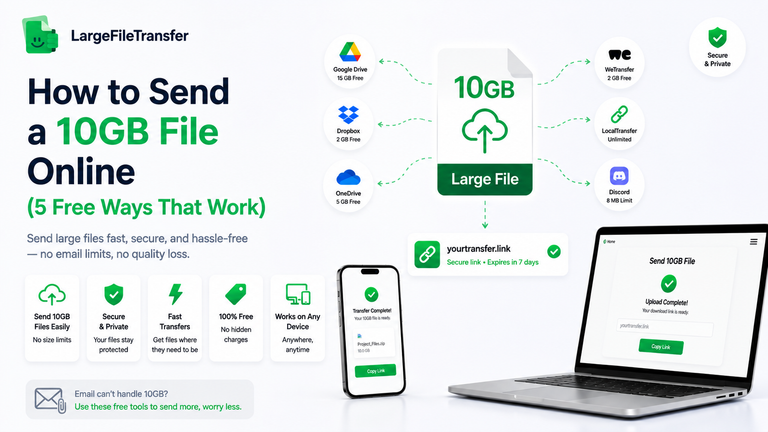 Send 10 GB file online