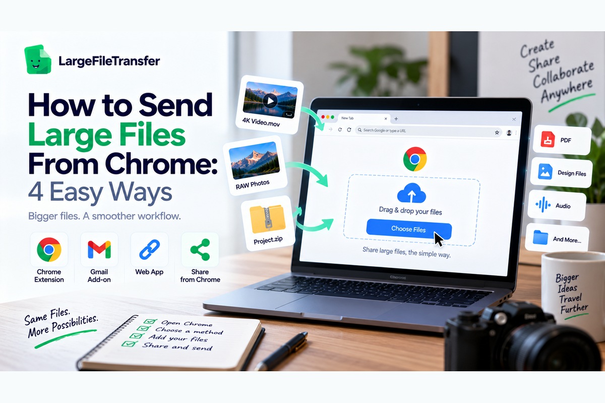 Send large files from Chrome: four easy ways using an extension, Gmail or a web upload
